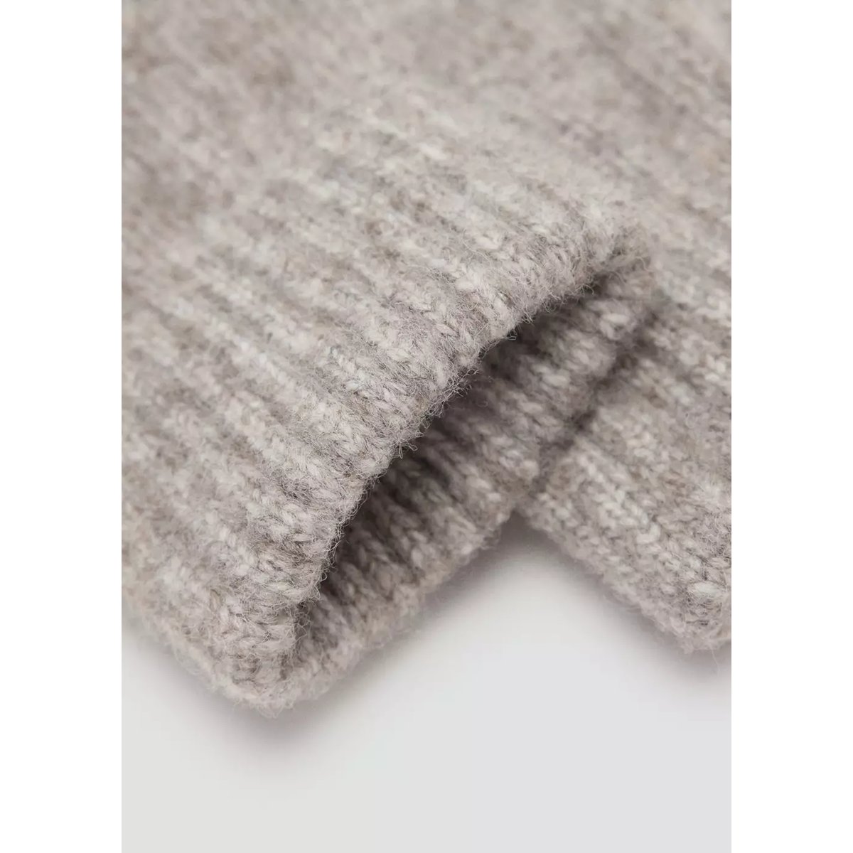 Gants en maille côtelée beige, MANGO TEEN