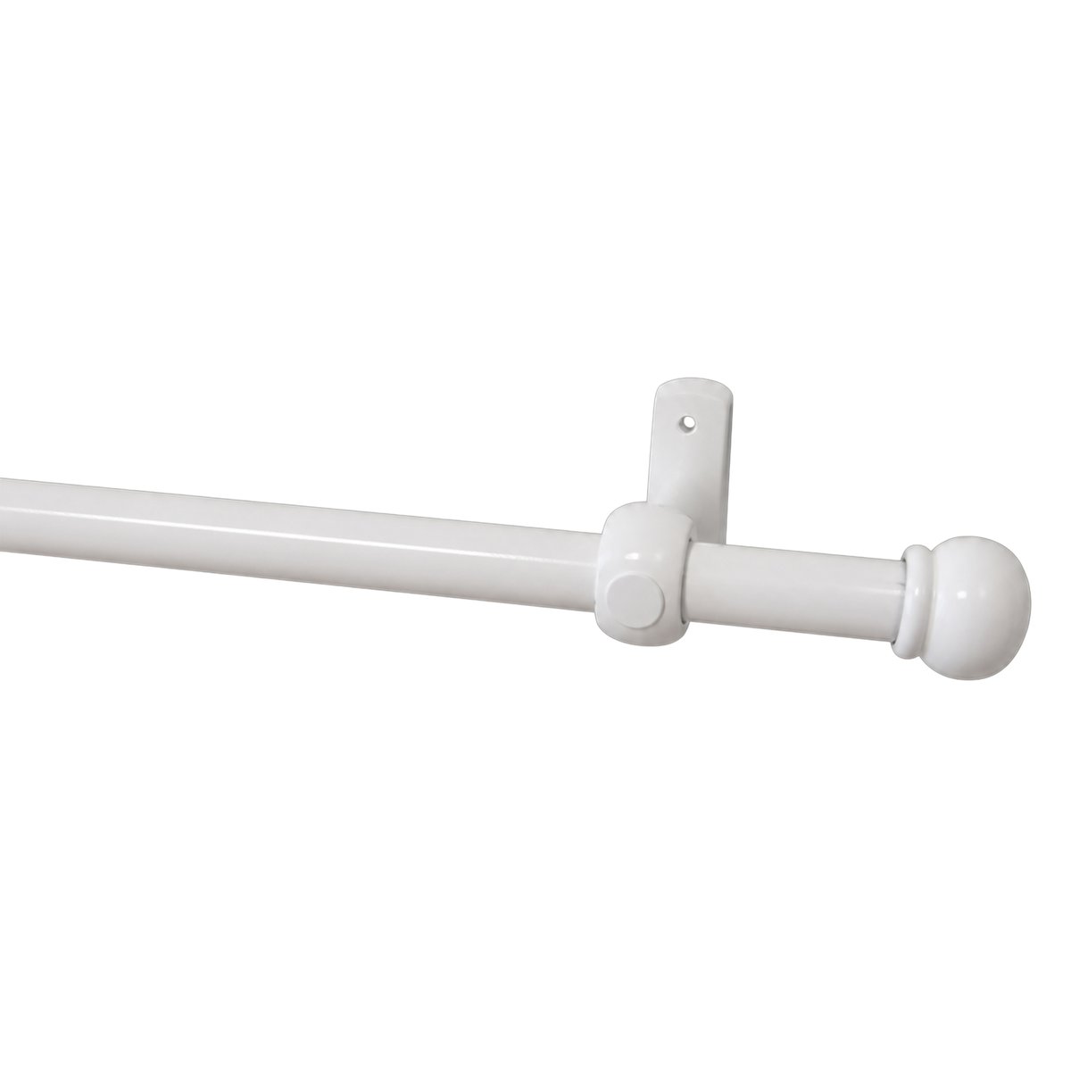 Kit tringle à rideaux en bois embouts anglais D20 mm blanc, MOBOIS