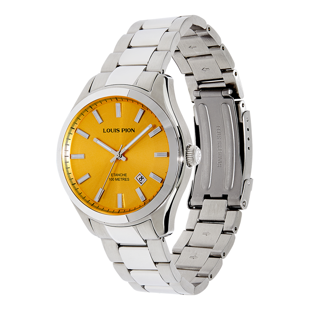 Montre Analogique ADRIEN argenté jaune argenté, LOUIS PION