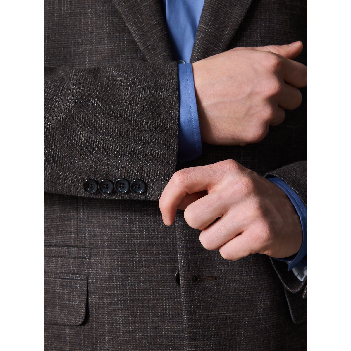 Blazer texturé en laine mélangée marron chocolat, NEXT