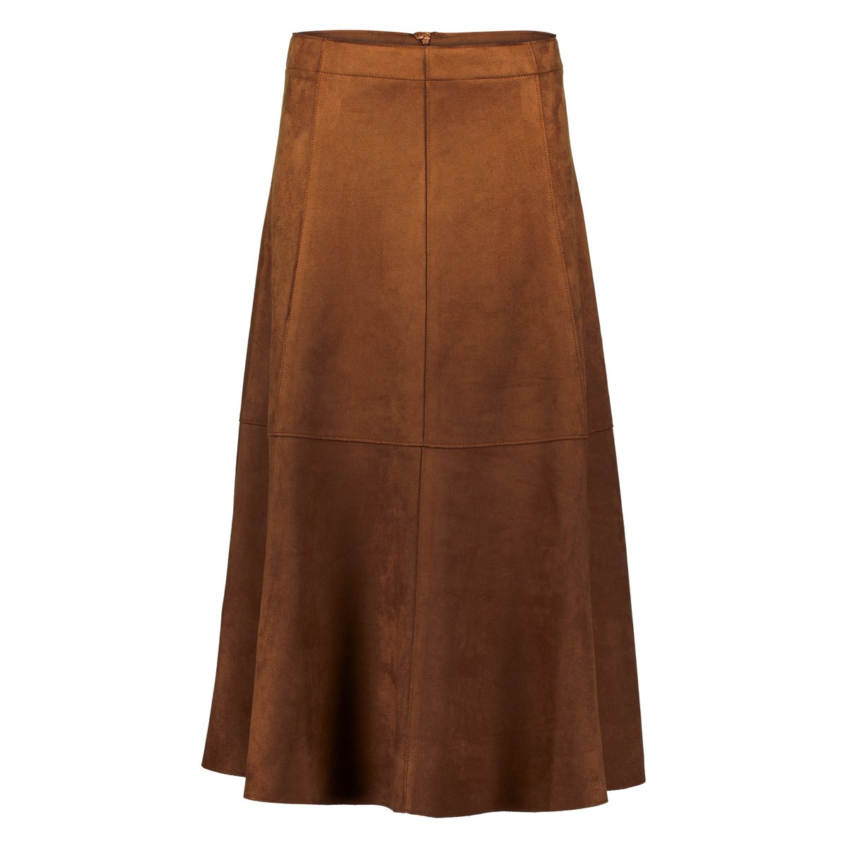 Jupe midi in velourlederoptik bright tobacco, ZERO
