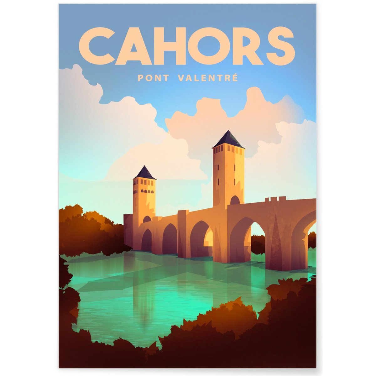 Affiche ville Cahors blanc, L'AFFICHERIE