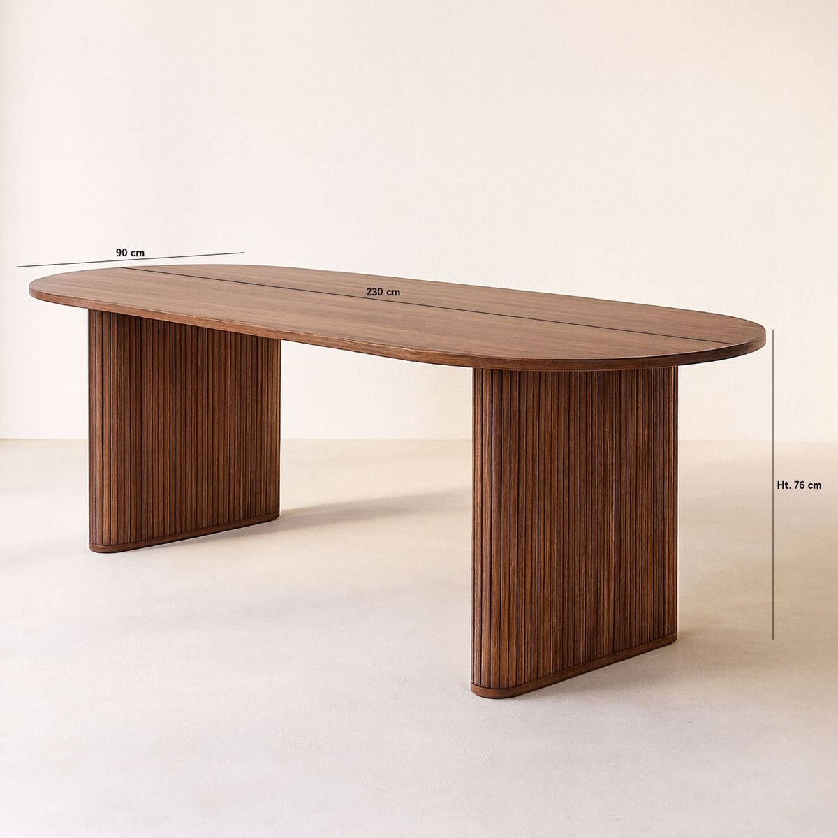 Table ovale effet noyer, SELMA couleur unique, NOW'S HOME