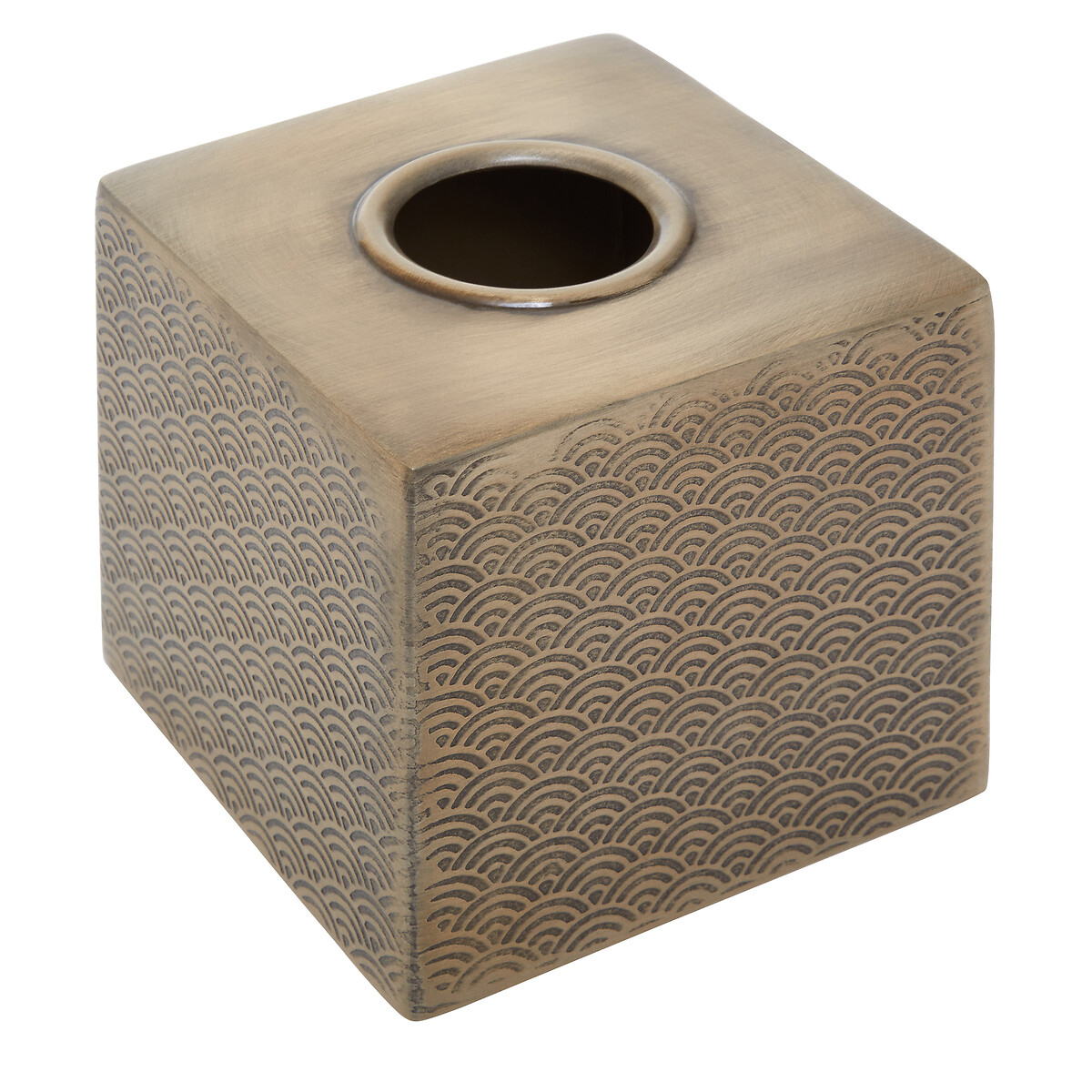 Art Deco Gold Finish Tissue Box gold-coloured, FIFTY FIVE SOUTH