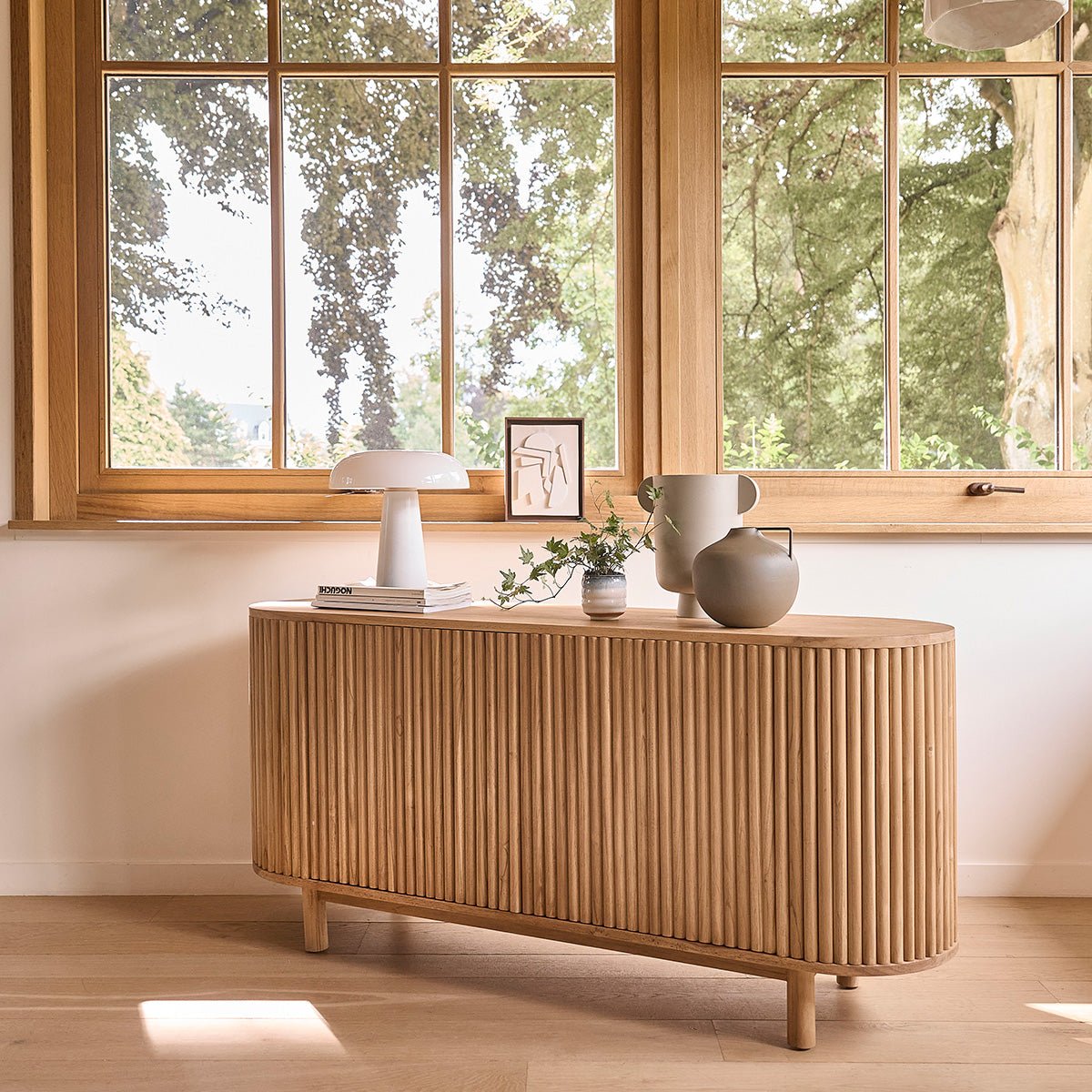 Buffet en bois teck massif 160 cm COLINE naturel, BERAH GETAH