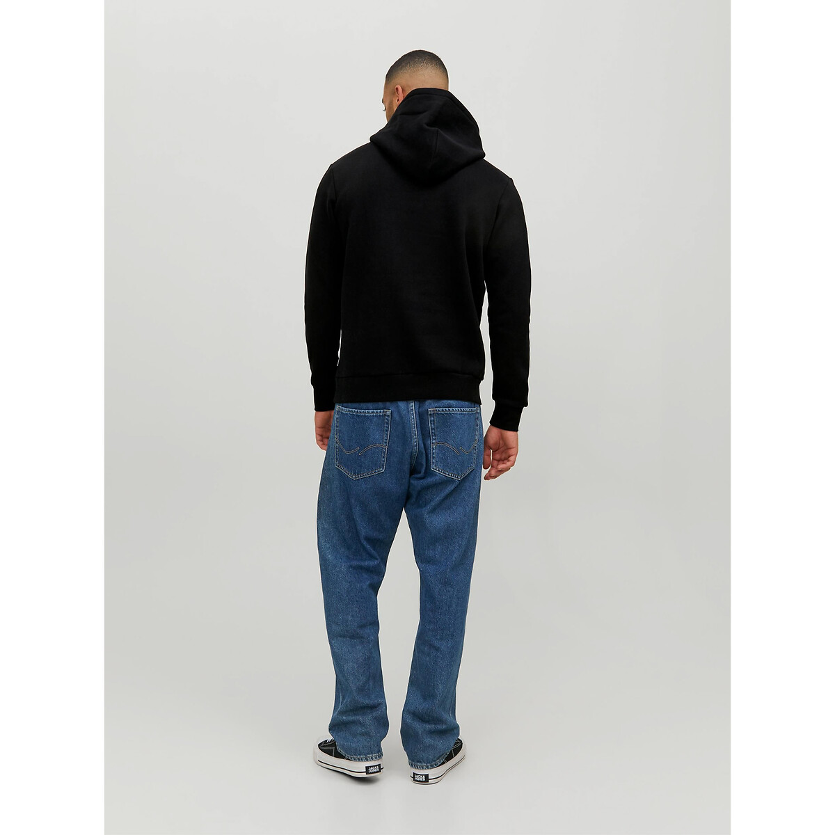 Sweat à capuche Jjecorp Logo noir logo blanc, JACK & JONES