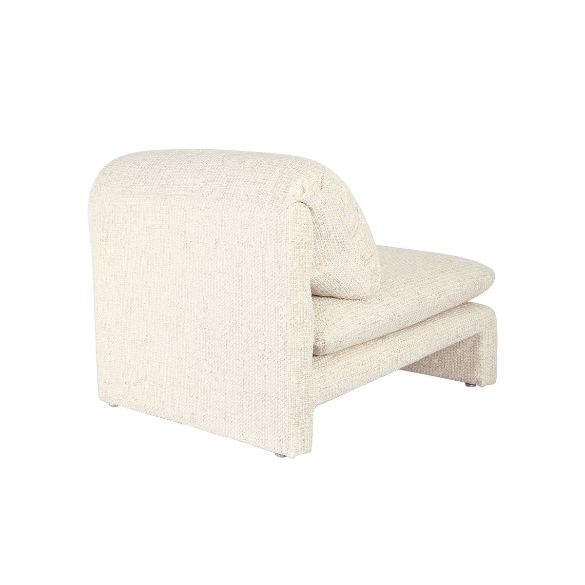 Fauteuil en tissu ARELYA blanc, MADE IN MEUBLES