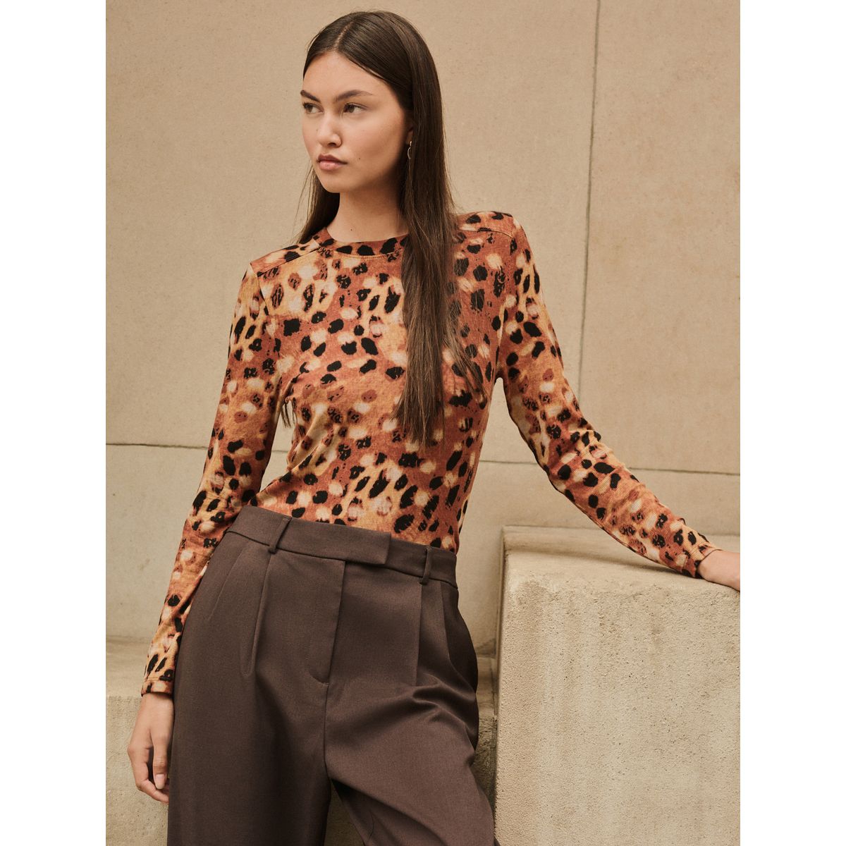 T-shirt manches longues en lyocell tencel™ animal, NEXT