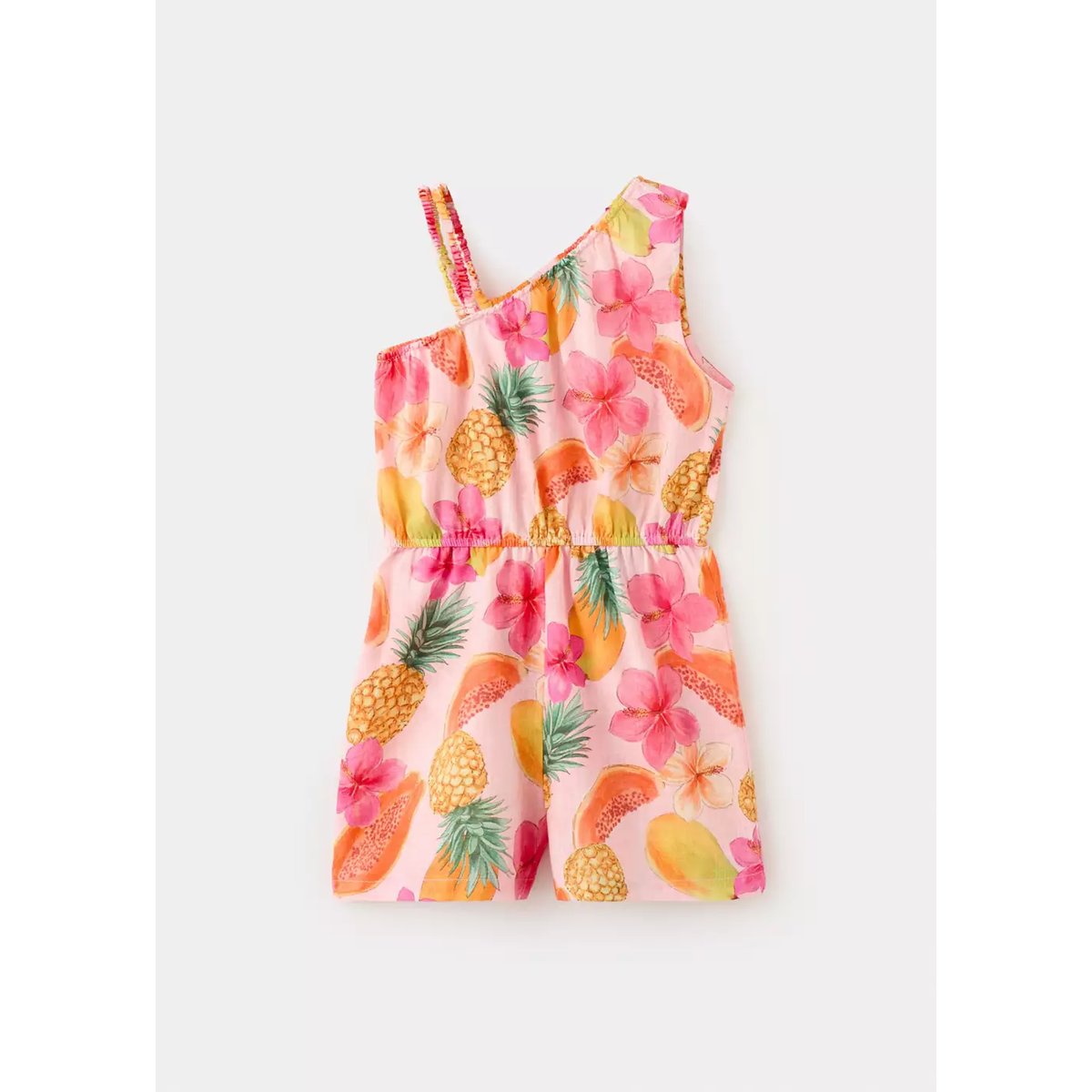 Combinaison asymétrique imprimé tropical rose, MANGO KIDS