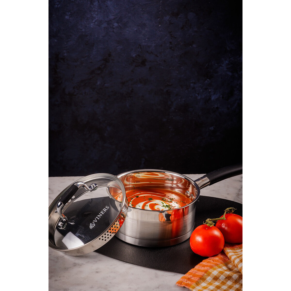 Select 16cm Stainless Steel Sauce Pan black, VINERS