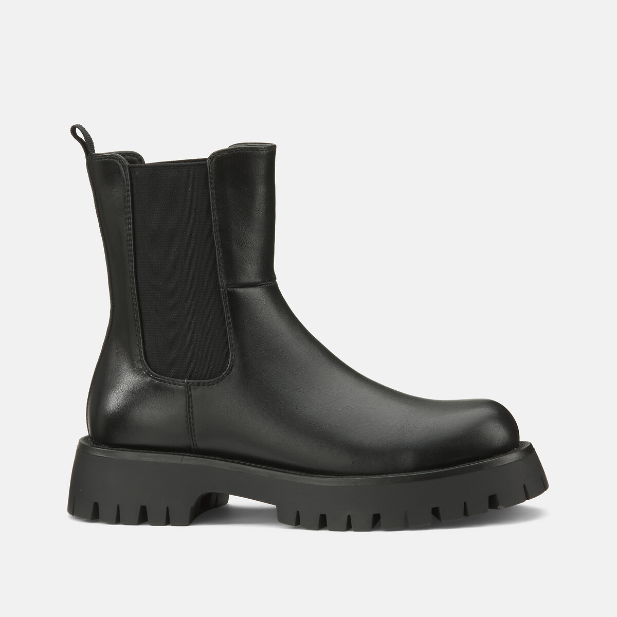 Boots Chelsea à semelle crantée noir, LA REDOUTE COLLECTIONS