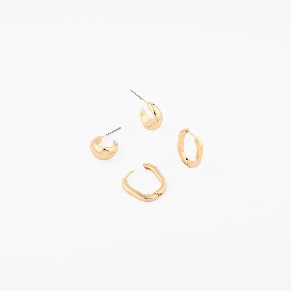 Set x2 paires de petites créoles dorées doré, BALABOOSTE