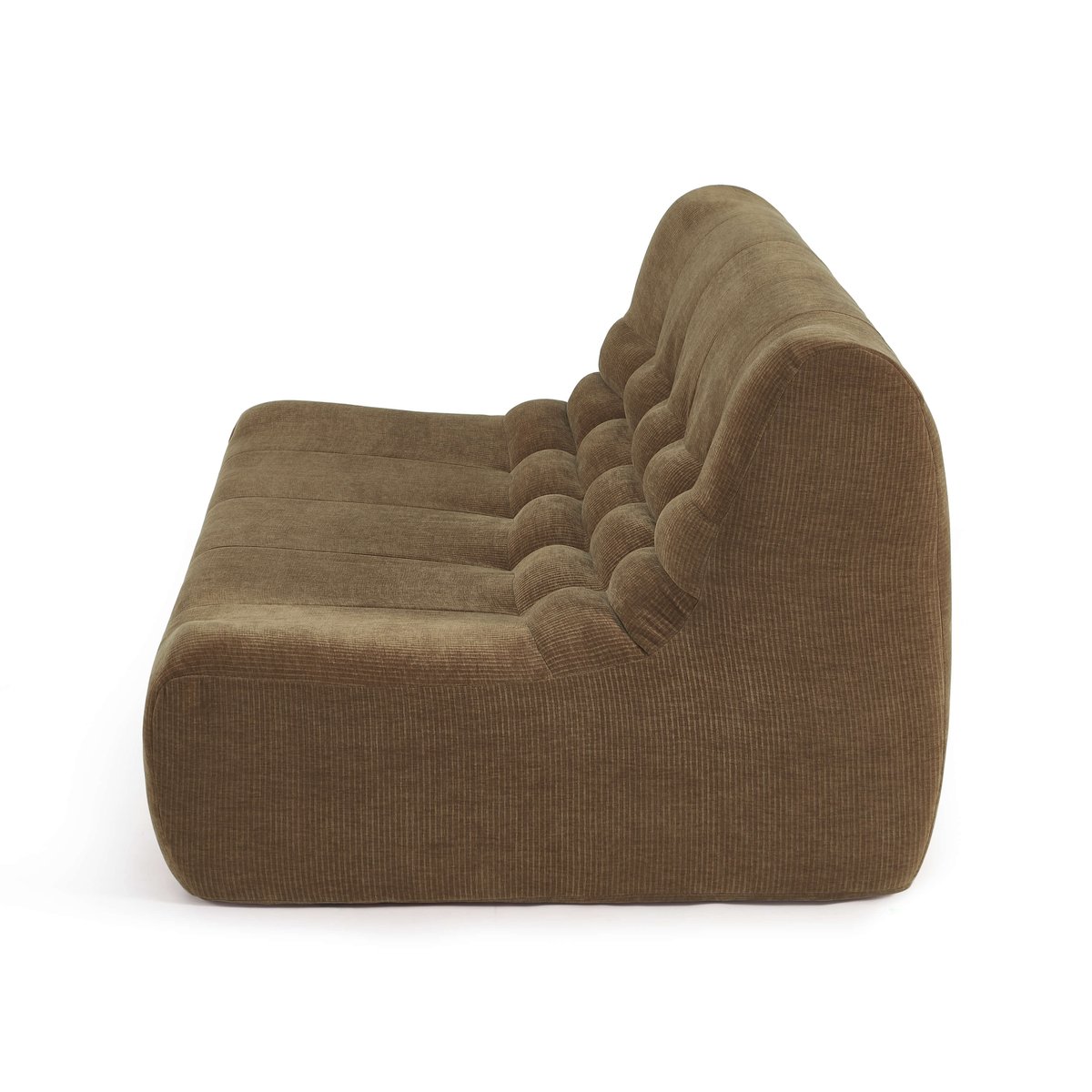 Banquette 2 places en velours JANIS marron, SORELH
