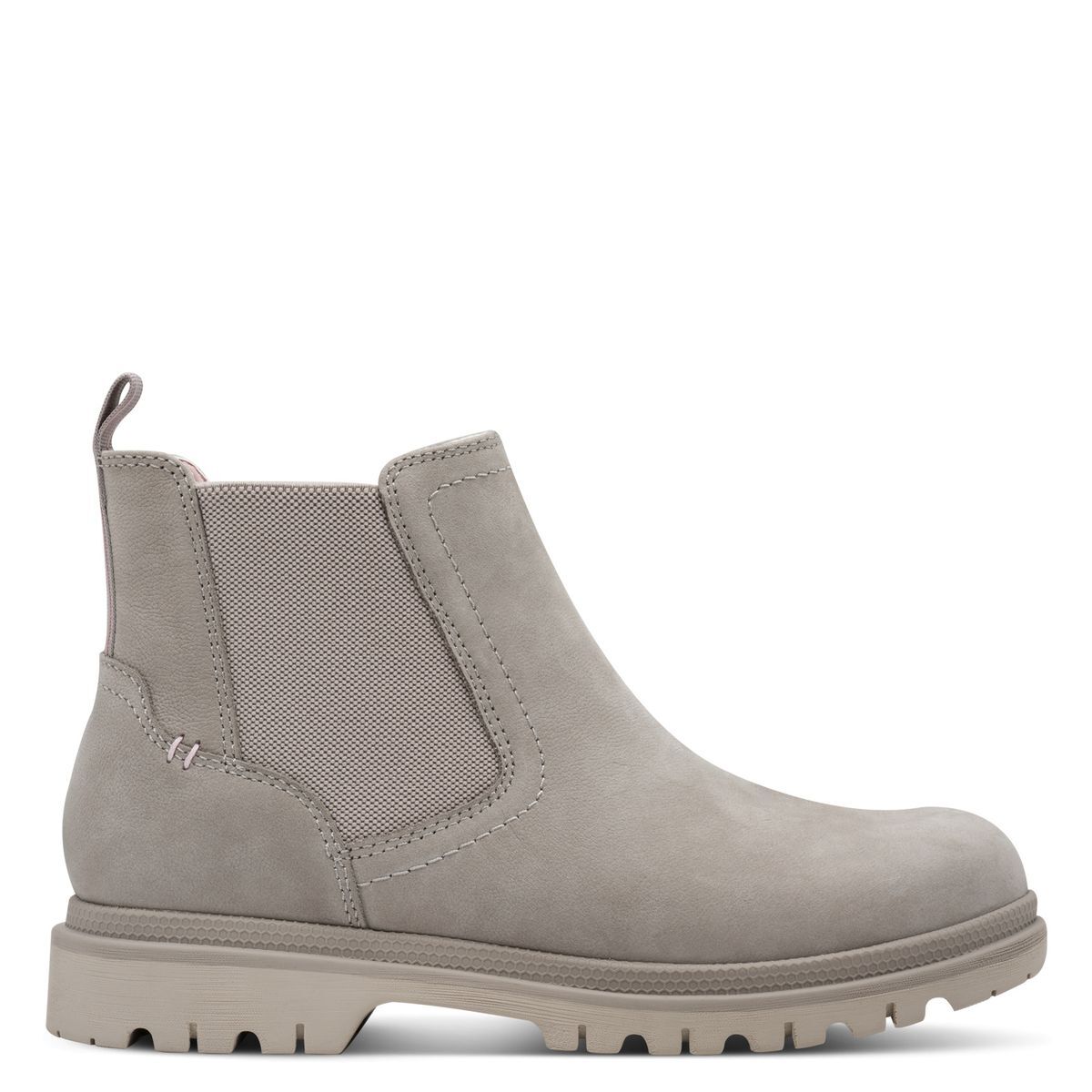 Bottine Chelsea en cuir gris clair, TAMARIS