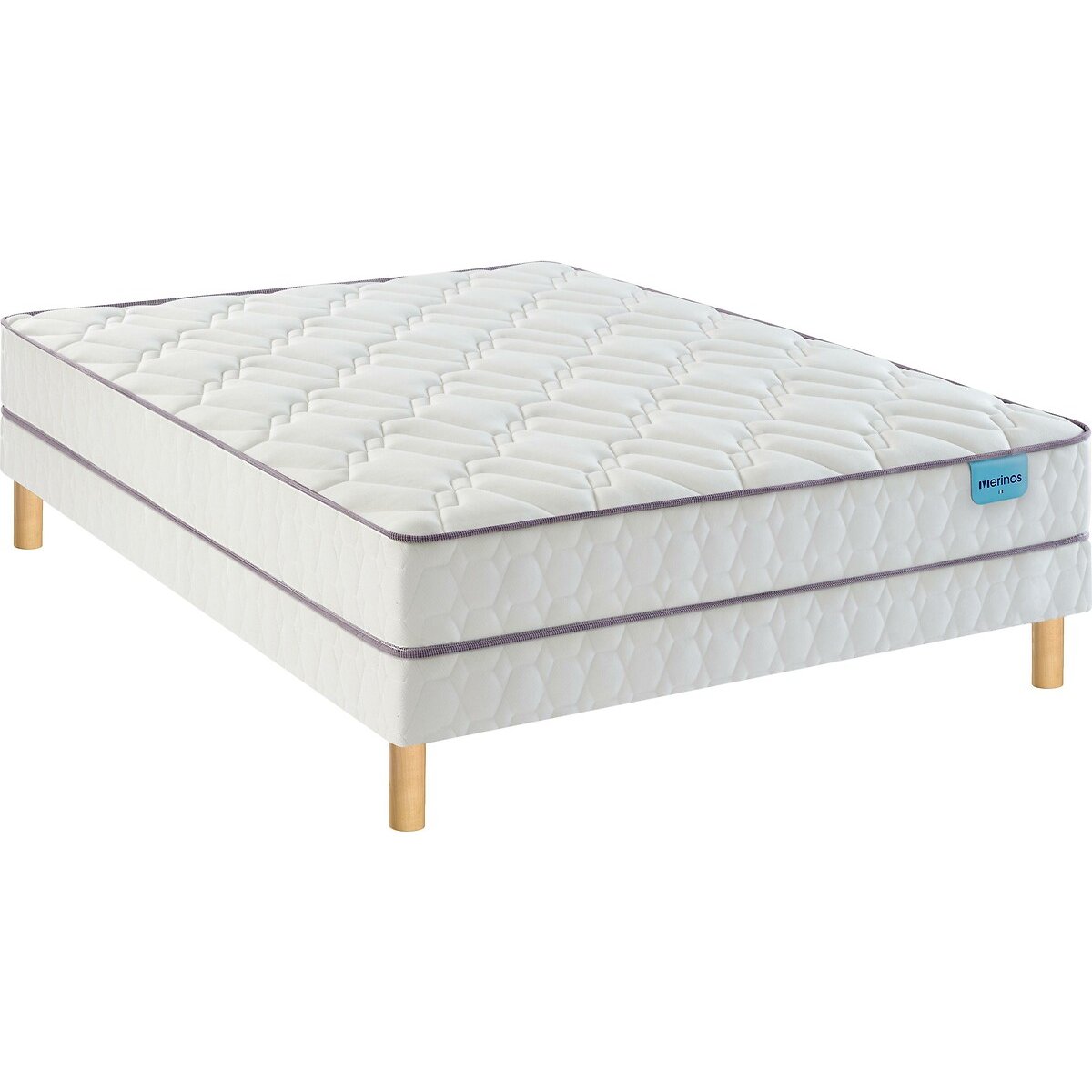 Ensemble matelas ressorts sommier, Morning Routine blanc, MERINOS