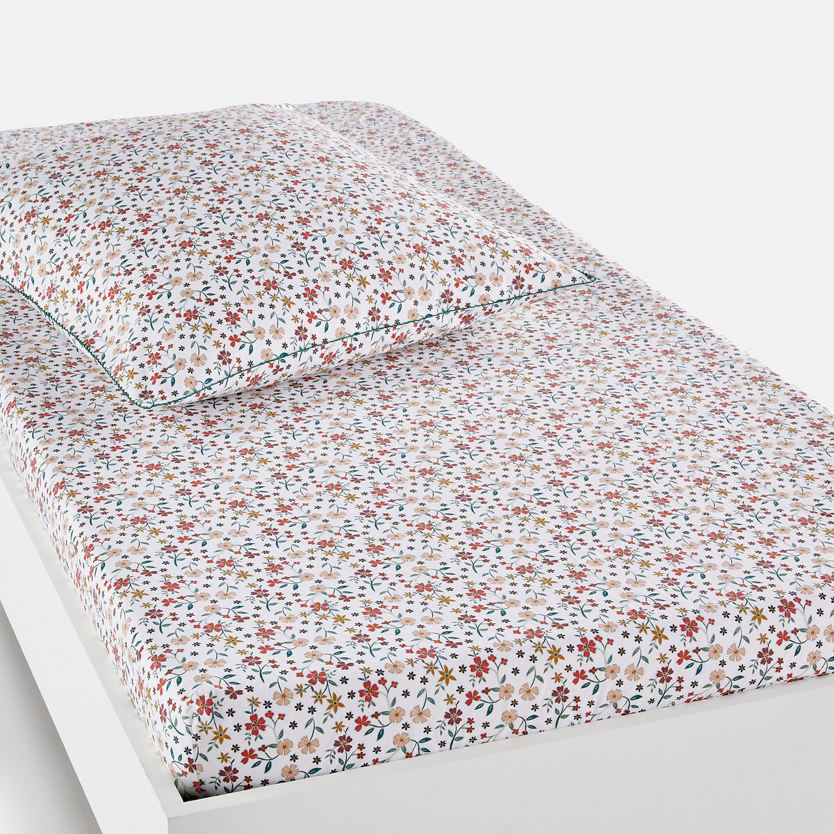 Drap-housse coton, Jane imprimé fleurs, LA REDOUTE INTERIEURS