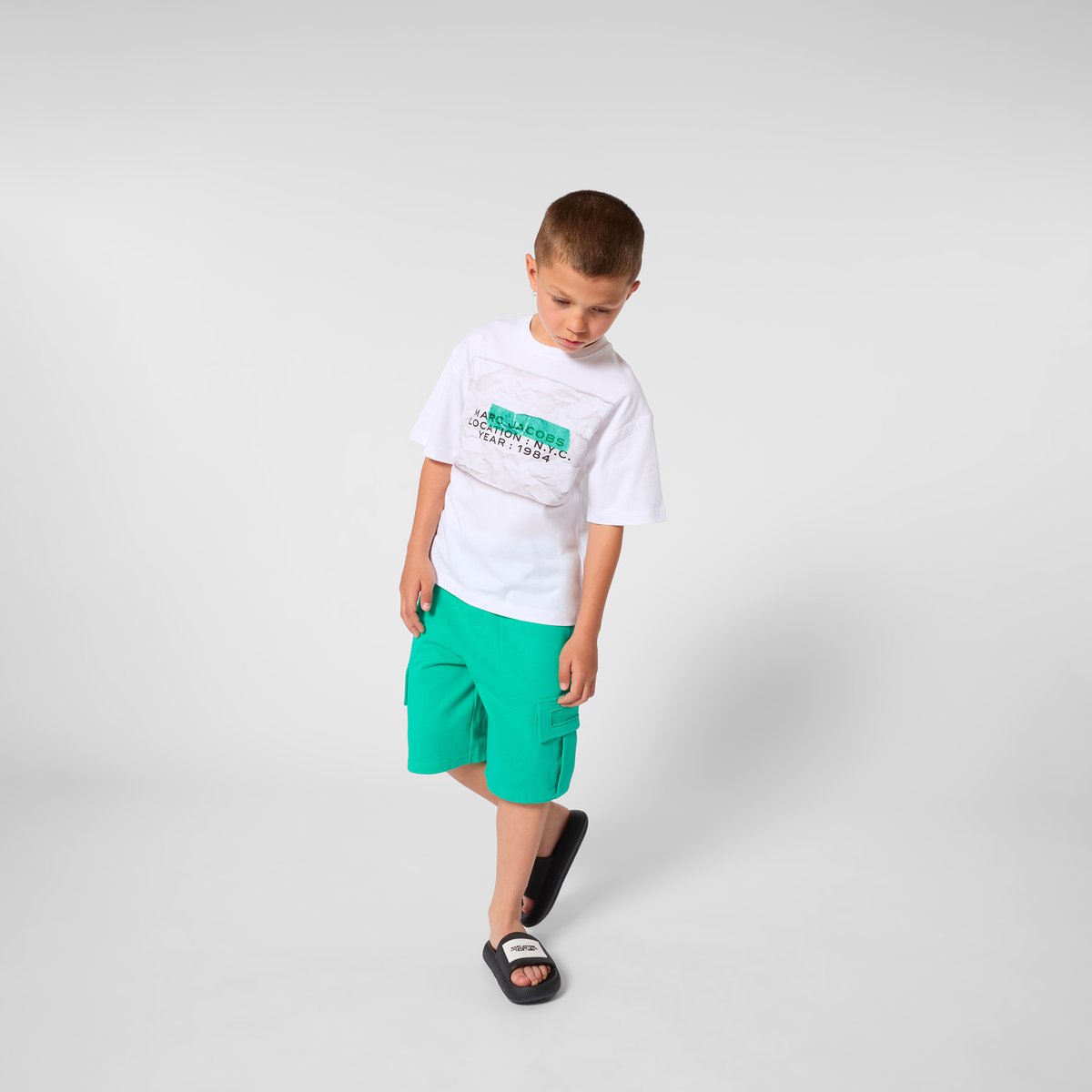 T-shirt à manches courtes vert blanc, MARC JACOBS