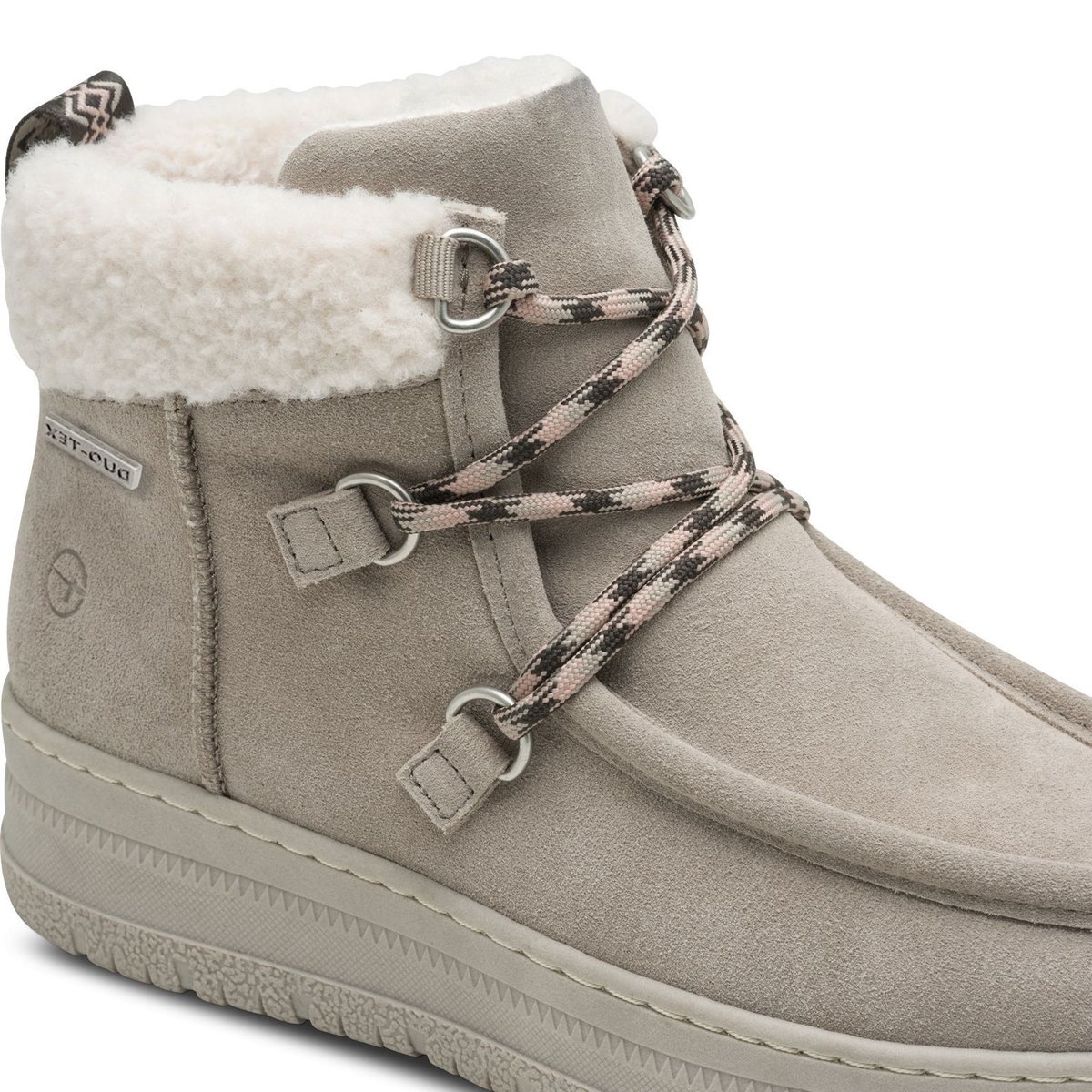 Bottine en cuir beige nude laque, TAMARIS