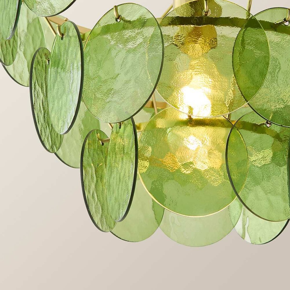 Jemima 3-Tier Disc Chandelier with Bulb green, ÉDITÉ