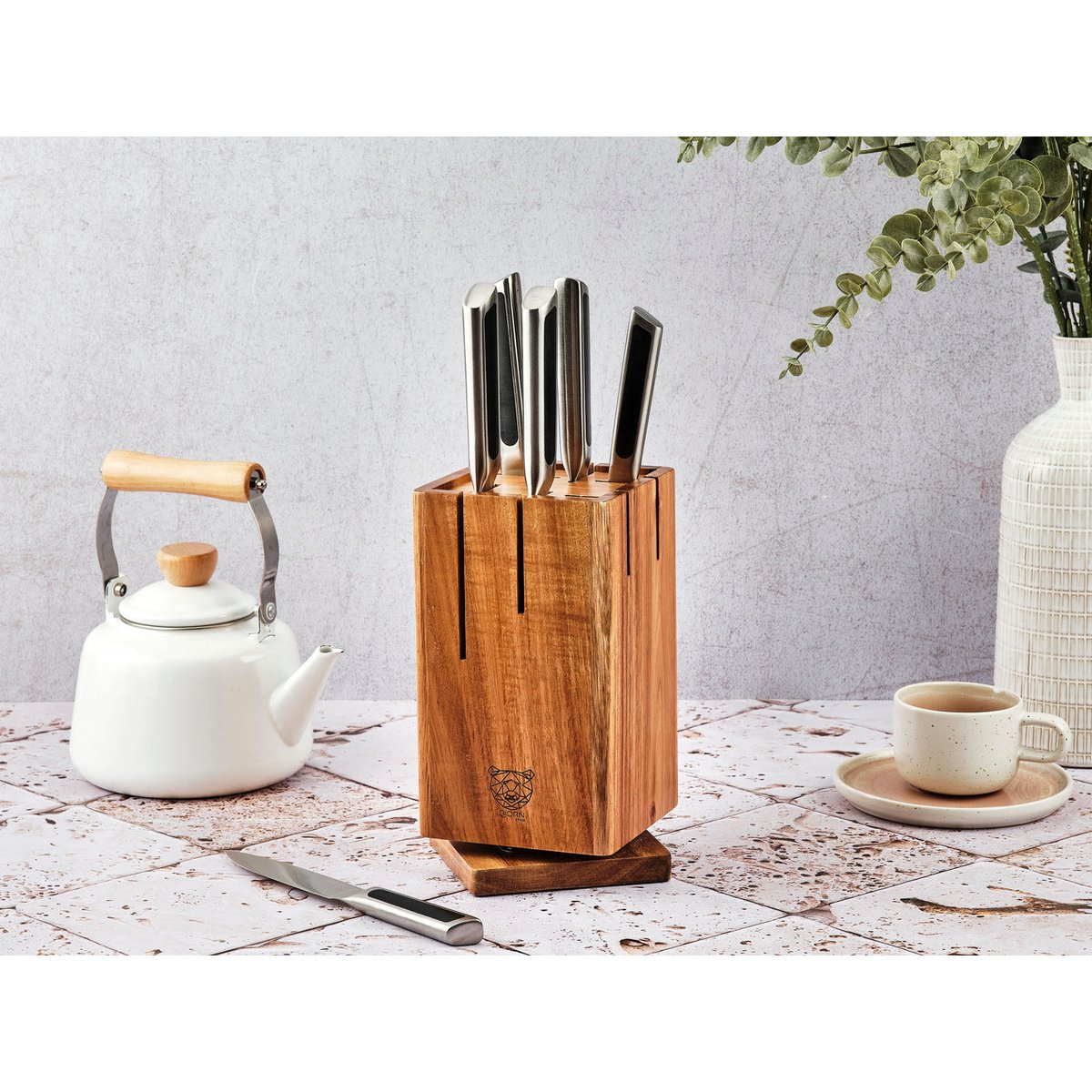 Lot de 7 couteaux de cuisine en inox, NUDE inox et noir mat, BJORN