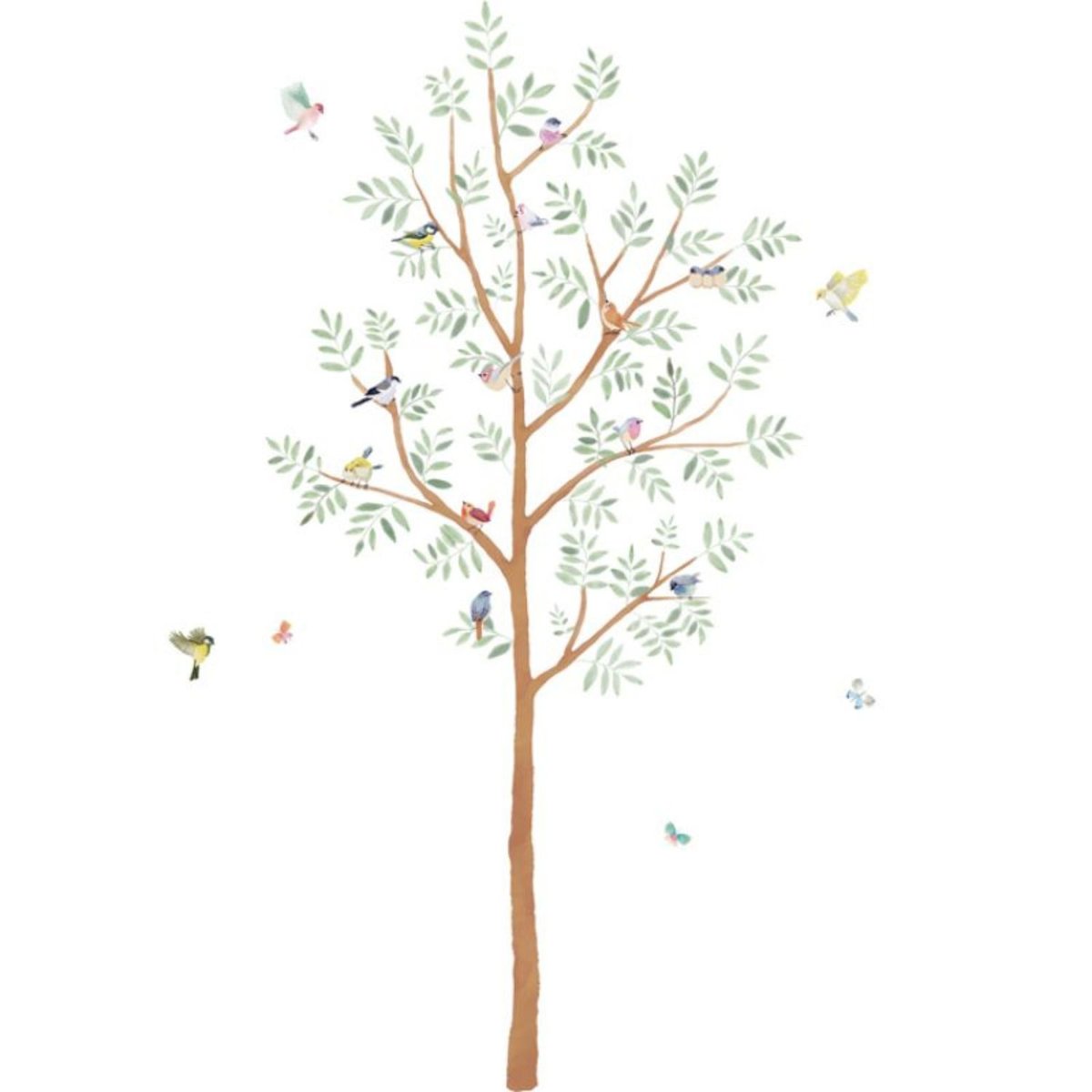 Sticker géant Arbre vert, marron, MIMI'LOU