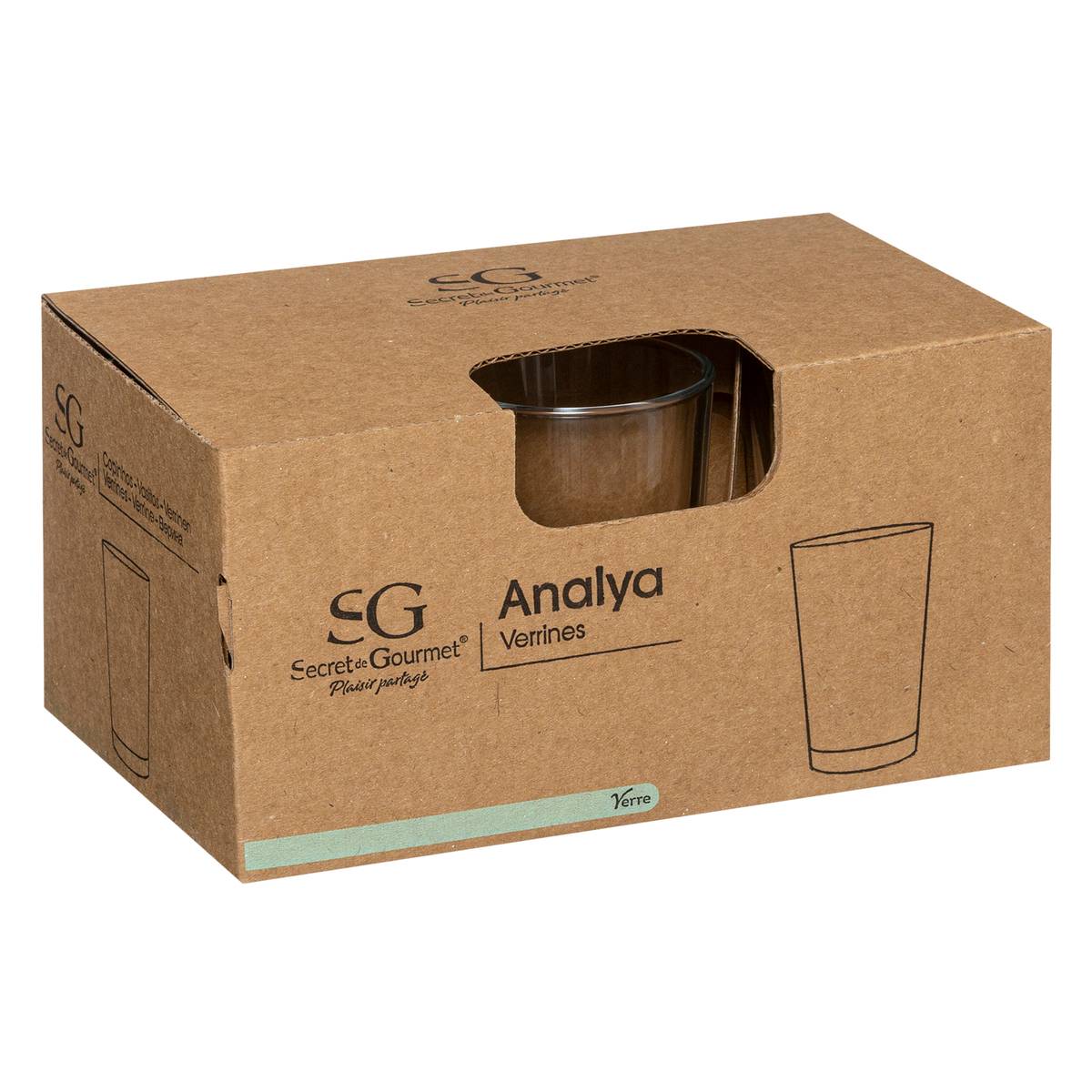 Lot de 6 verrines en verre 10 cl ANALYA transparent, SECRET DE GOURMET