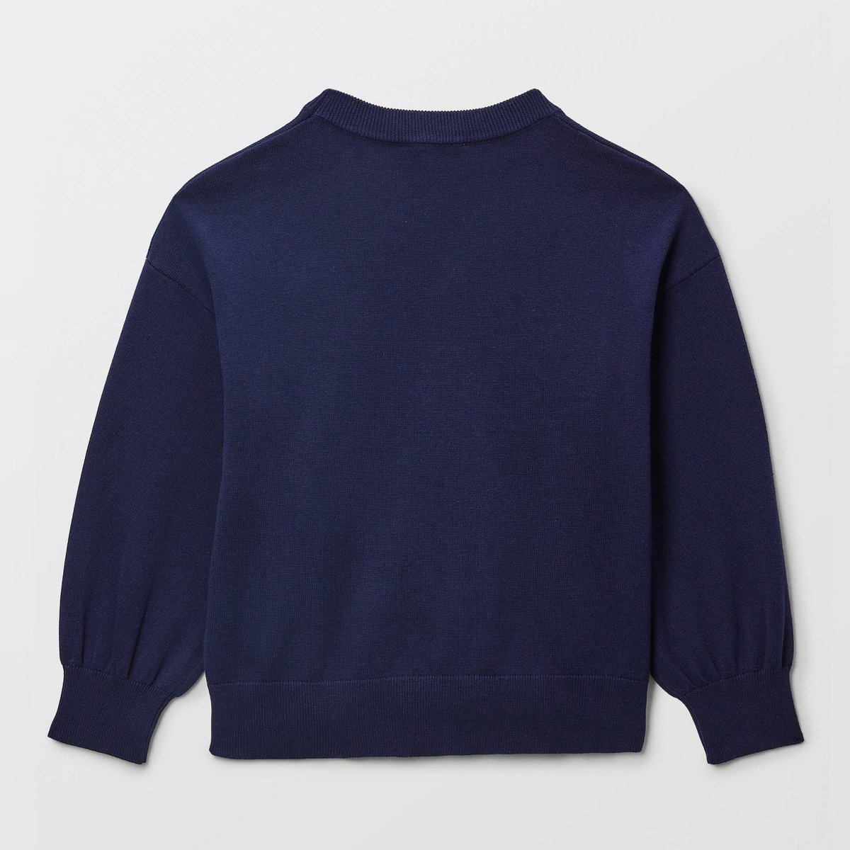 Pull brodé en coton marine, MONOPRIX