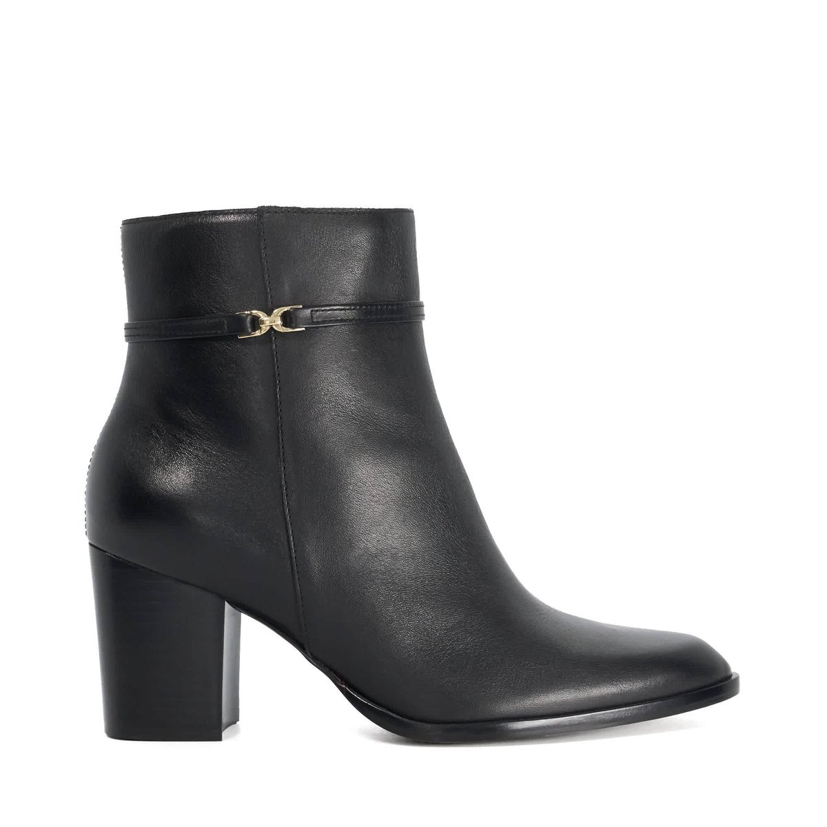 Bottines Chelsea en cuir à talons et semelles crantées - PUG black-leather, DUNE LONDON