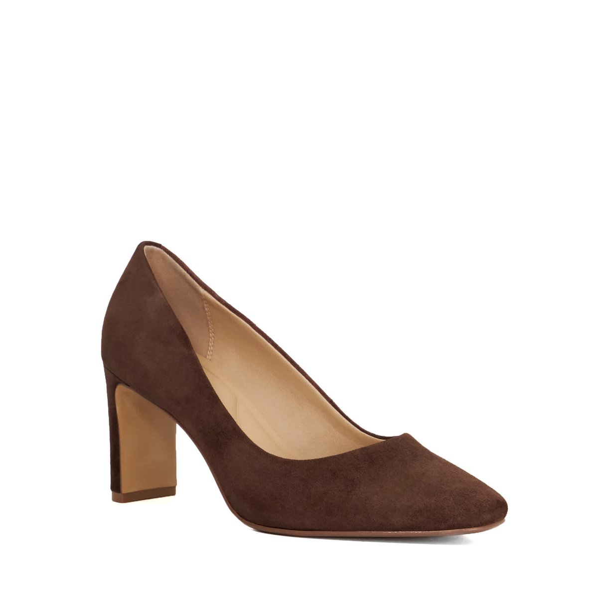 Escarpins à talons carrés hauts coupe large - Wide Fit ARRIVING brown-suede, DUNE LONDON
