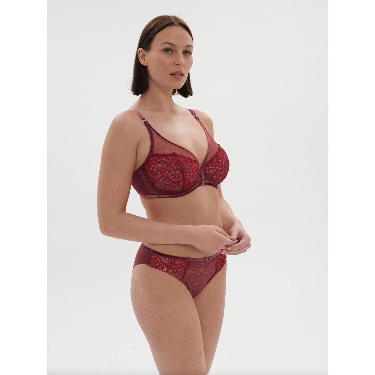 Soutien-gorge avec armature décolleté plongeant, SCÉNARIO rouge, SIMONE PERELE
