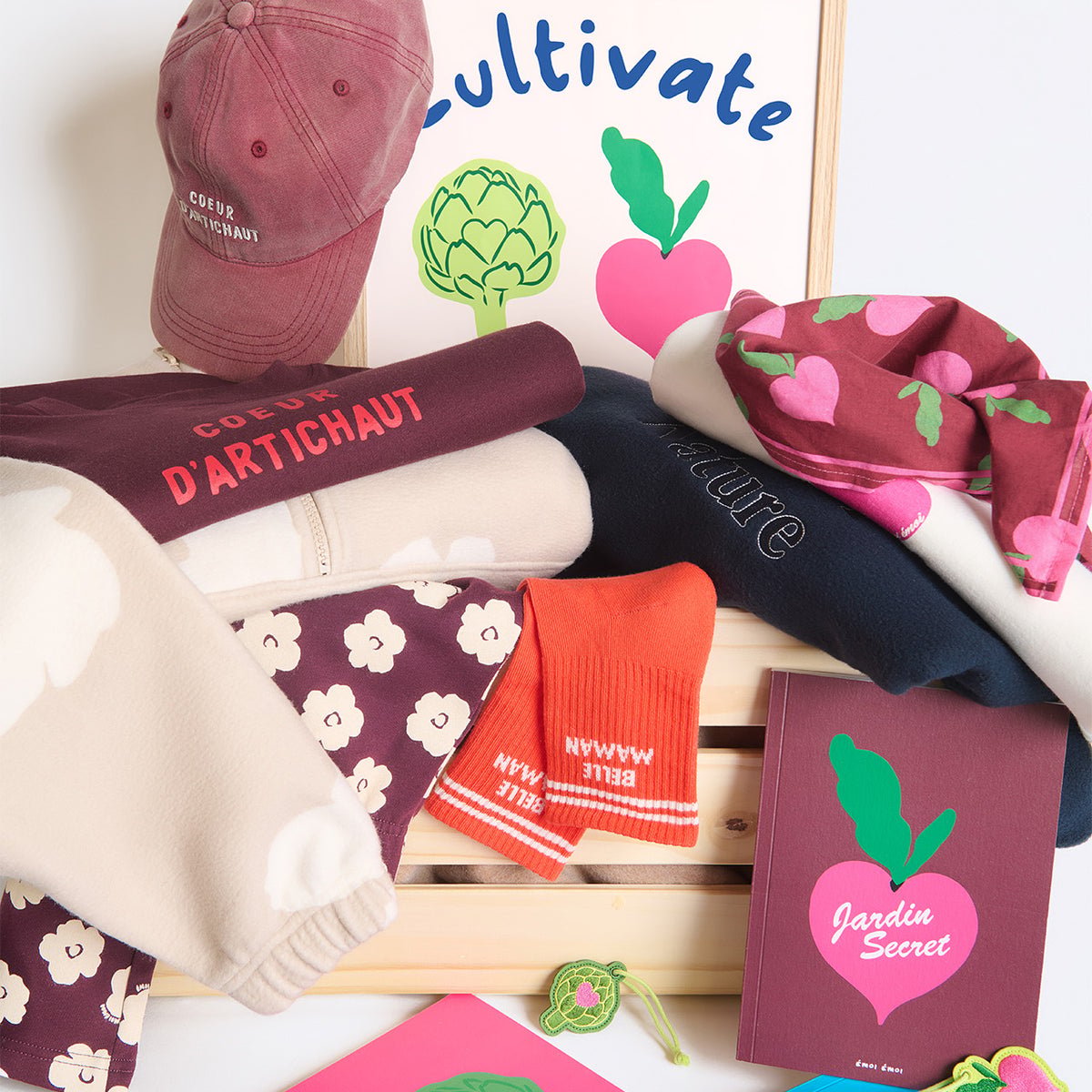 Porte-clés Coeur d'artichaut vert, EMOI EMOI