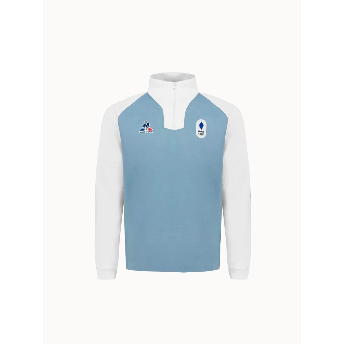 Polo col zippé Équipe de France Olympique 2026 Jeux Olympiques EQUIPE DE FRANCE ashley blue/marshmallow, LE COQ SPORTIF