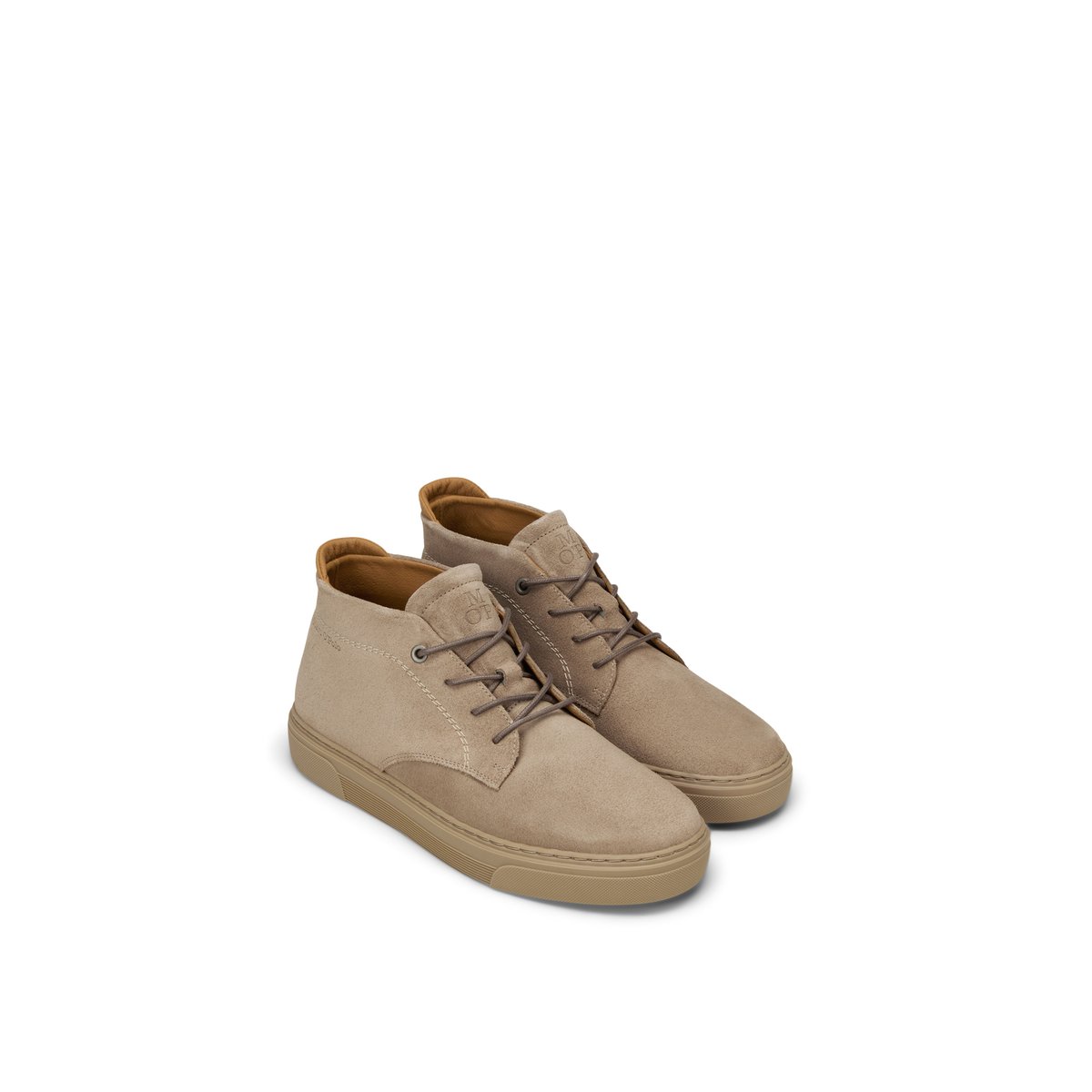 Lacets modèle Malte en cuir de vachette velours doux beige, MARC O'POLO