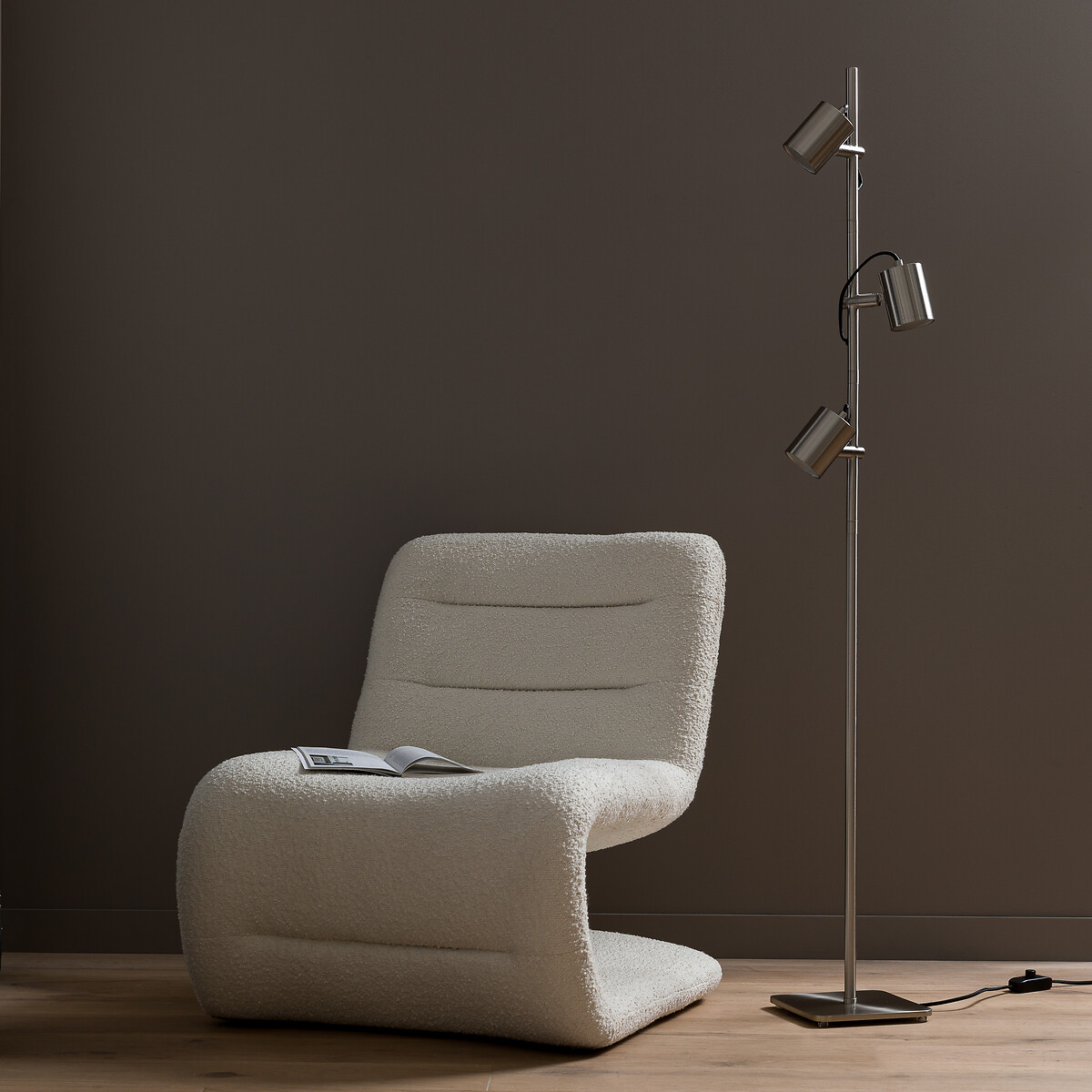 Lampada da terra con finitura nickel satinato, Girevole nichel satinato, AM.PM