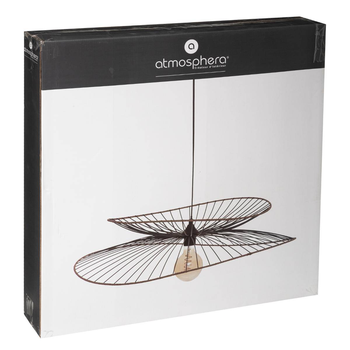 Suspension filaire métal ALARA noir, ATMOSPHERA
