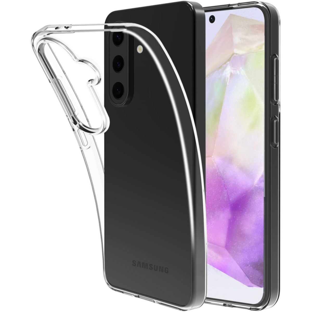 Pack Samsung A36 A56 coque + verre trempé couleur unique, ESSENTIEL B