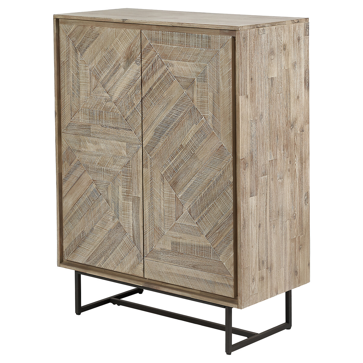 Industrial Parquet Bar Cabinet natural, SO'HOME
