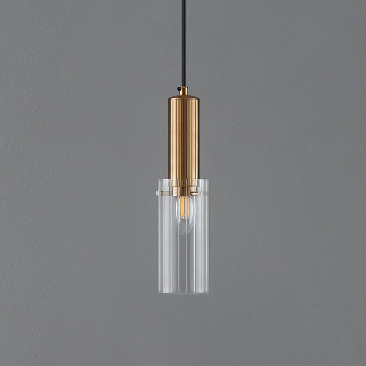 Suspension au Style Vintage – POGGIO transparent et doré, KOSILUM