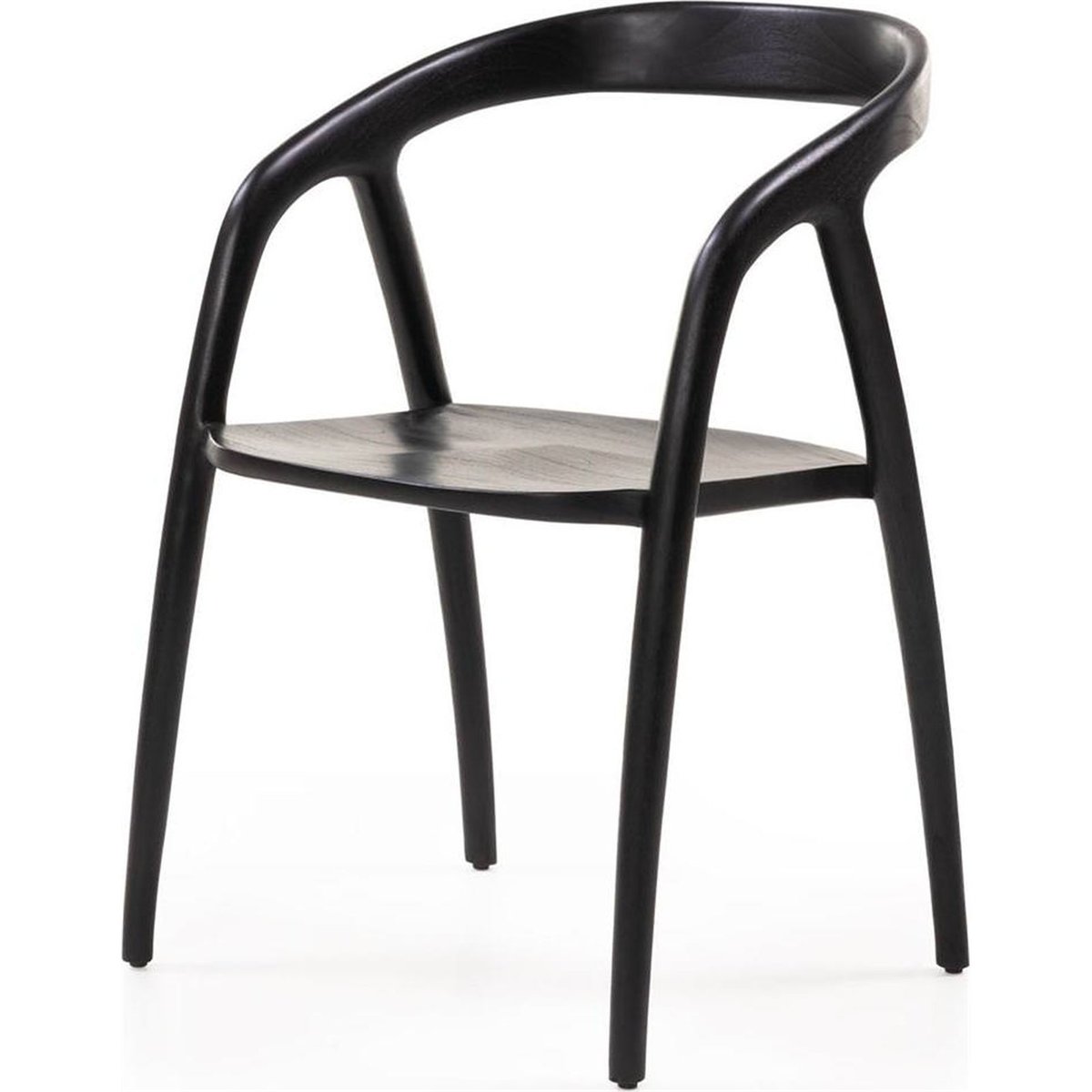 Chaise arrondie en teck collection NIBI OKA noir, RECOLLECTION