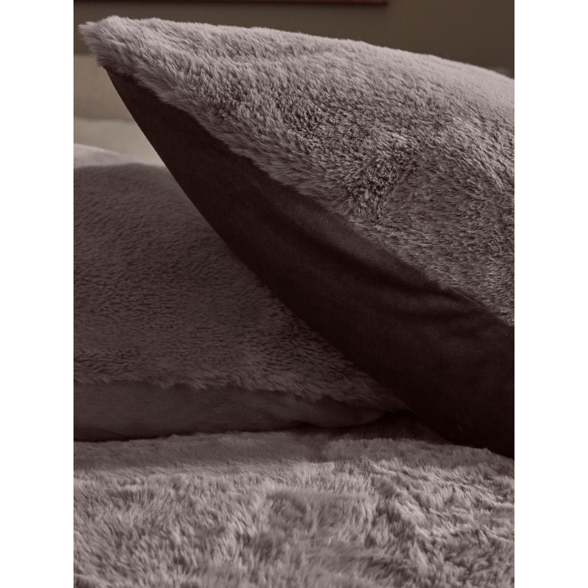 Parure housse de couette imitation fourrure naturel foncé, NEXT