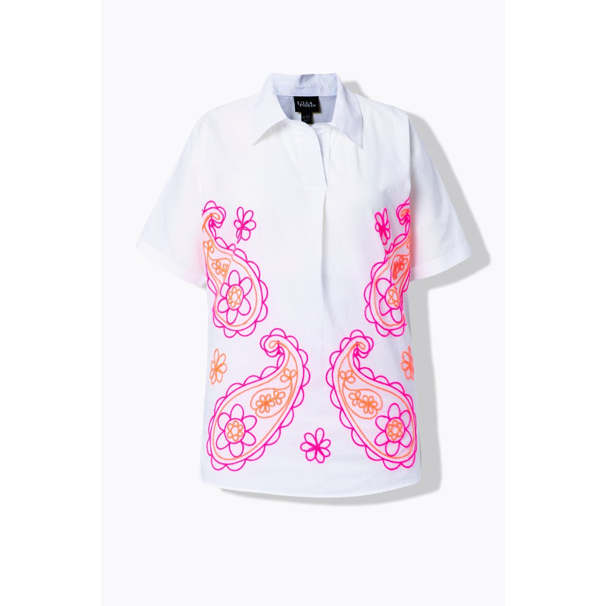 Blouse oversize, broderies motif cachemire blanc cassé, ULLA POPKEN