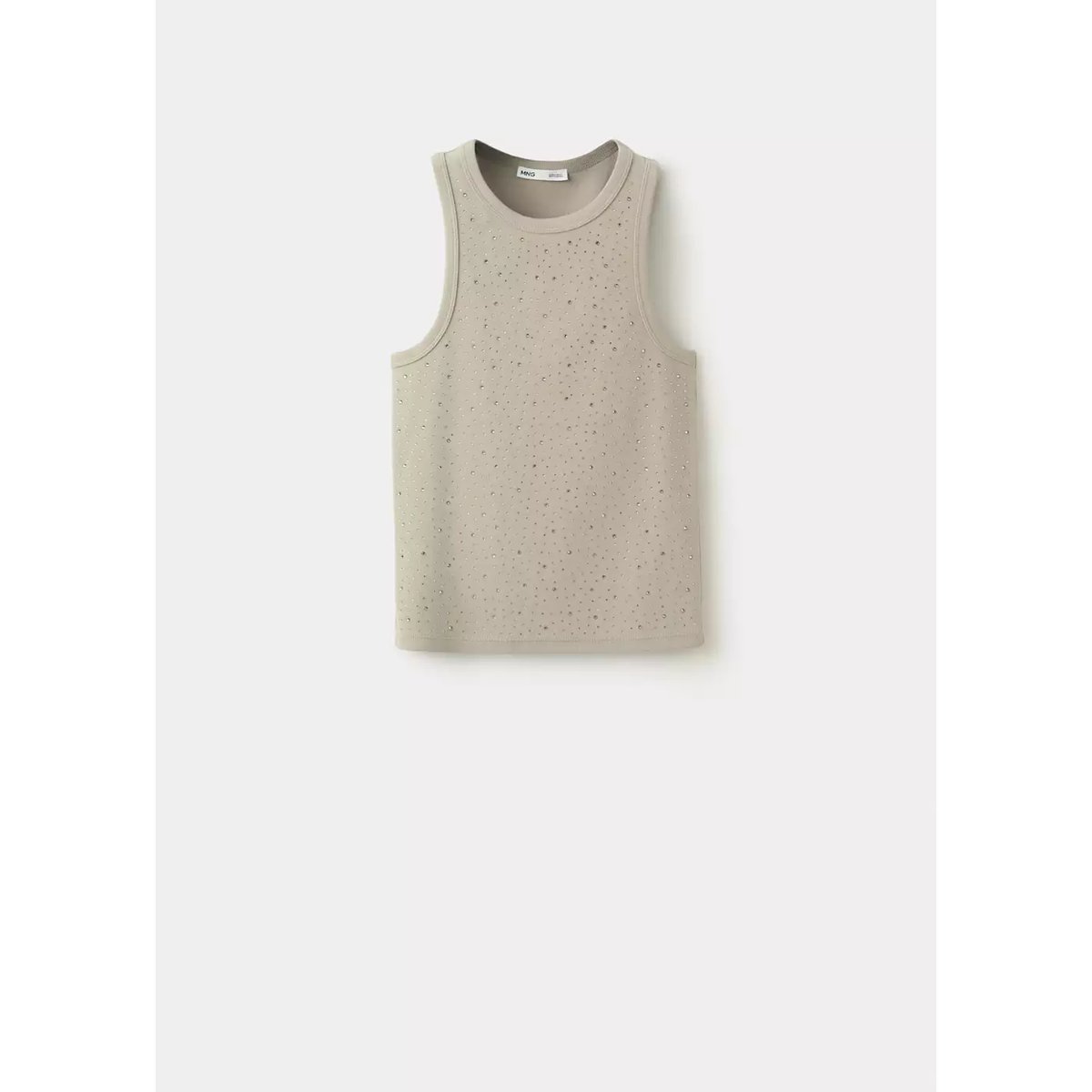 Top brillant à larges bretelles marron moyen, MANGO
