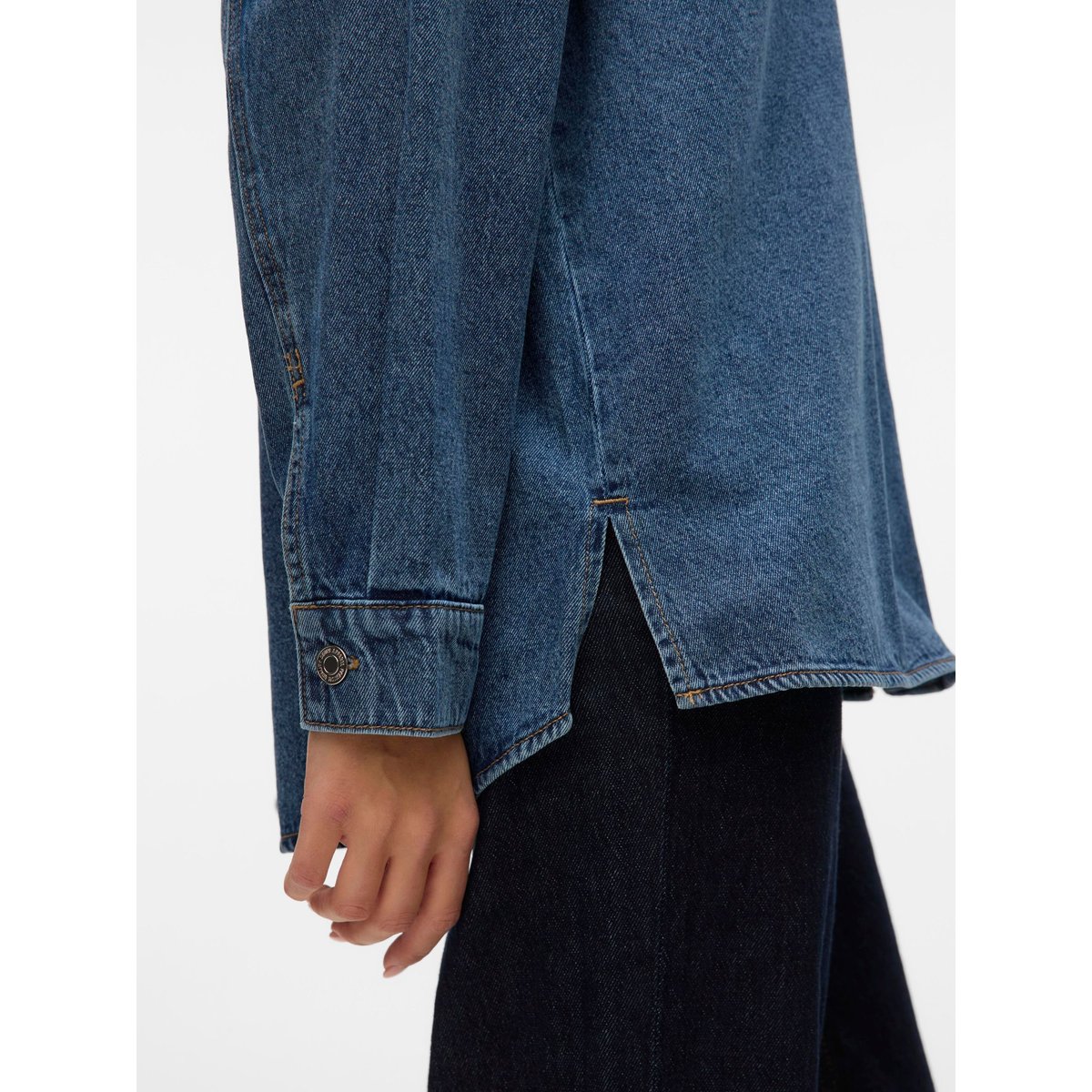 Chemise En Denim medium blue denim, VERO MODA