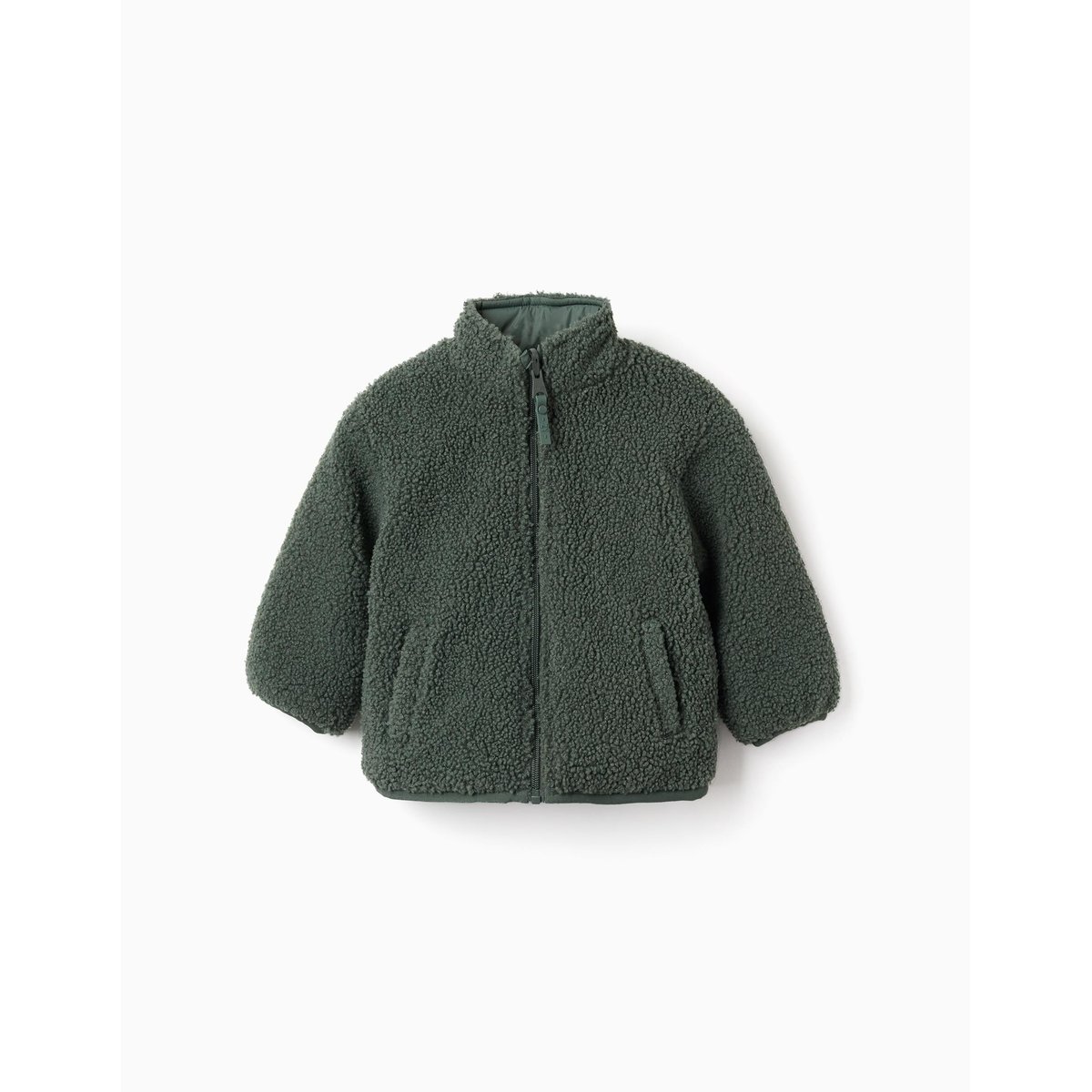 Doudoune réversible avec sherpa vert foncé, ZIPPY