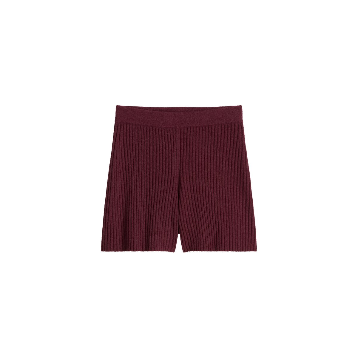 Short en tricot slim en mélange de coton organique côtelé rouge foncé, MARC O’POLO DENIM