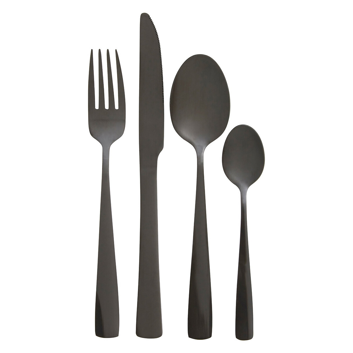 16-Piece Black Stainless Steel Cutlery Set black, SO'HOME