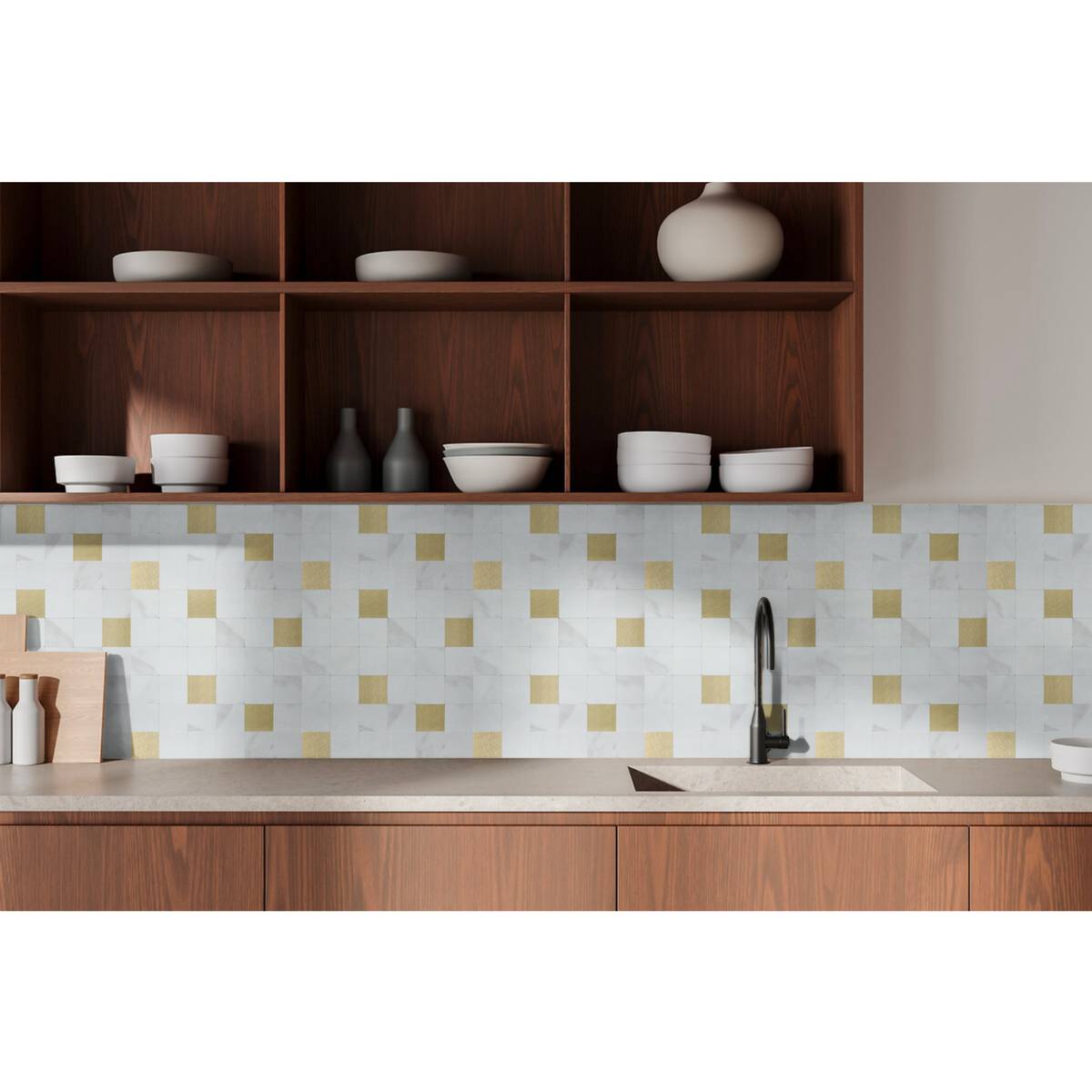 Lot de 2 stickers muraux MINA blanc, ATMOSPHERA