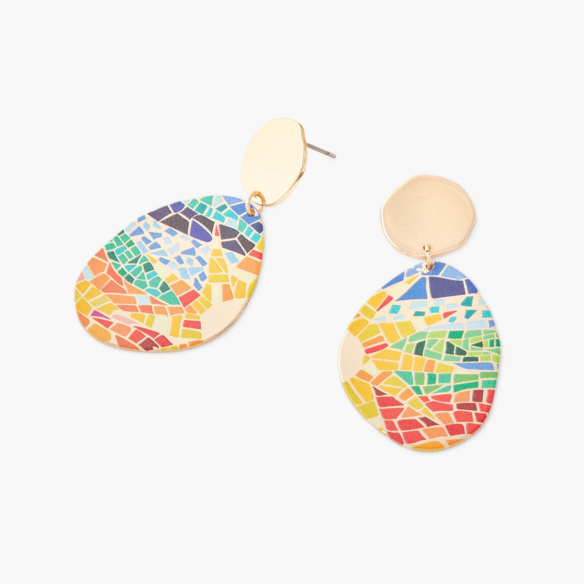 Boucles d'oreilles Balagane imprimé mosaïque multicolore, BALABOOSTE