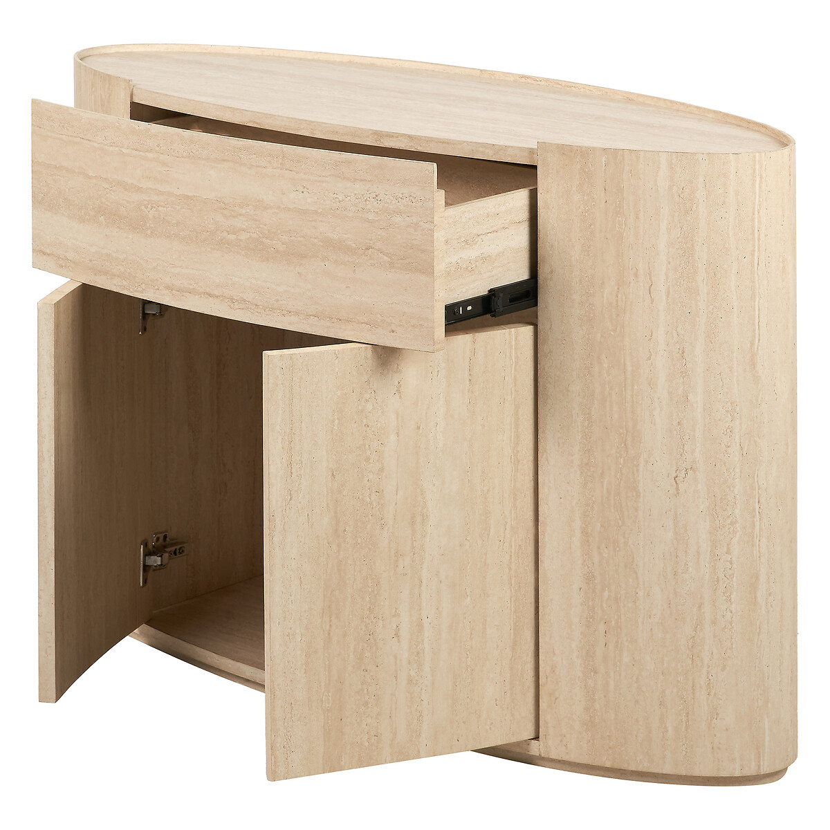 Tazio 2-Door Faux Travertine Sideboard travertine, SO'HOME