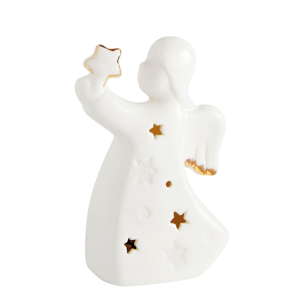 Ange décoratif étoile LED moyen modèle blanc, MATHILDE M
